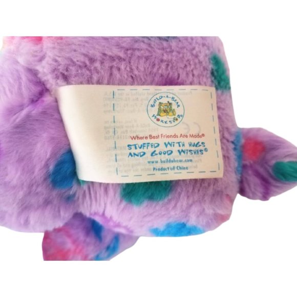 BUILD-A-BEAR WORKSHOP Lavender Purple Pink Peace Sign Teddy Bear 15" Plush 2011 - Picture 4 of 5
